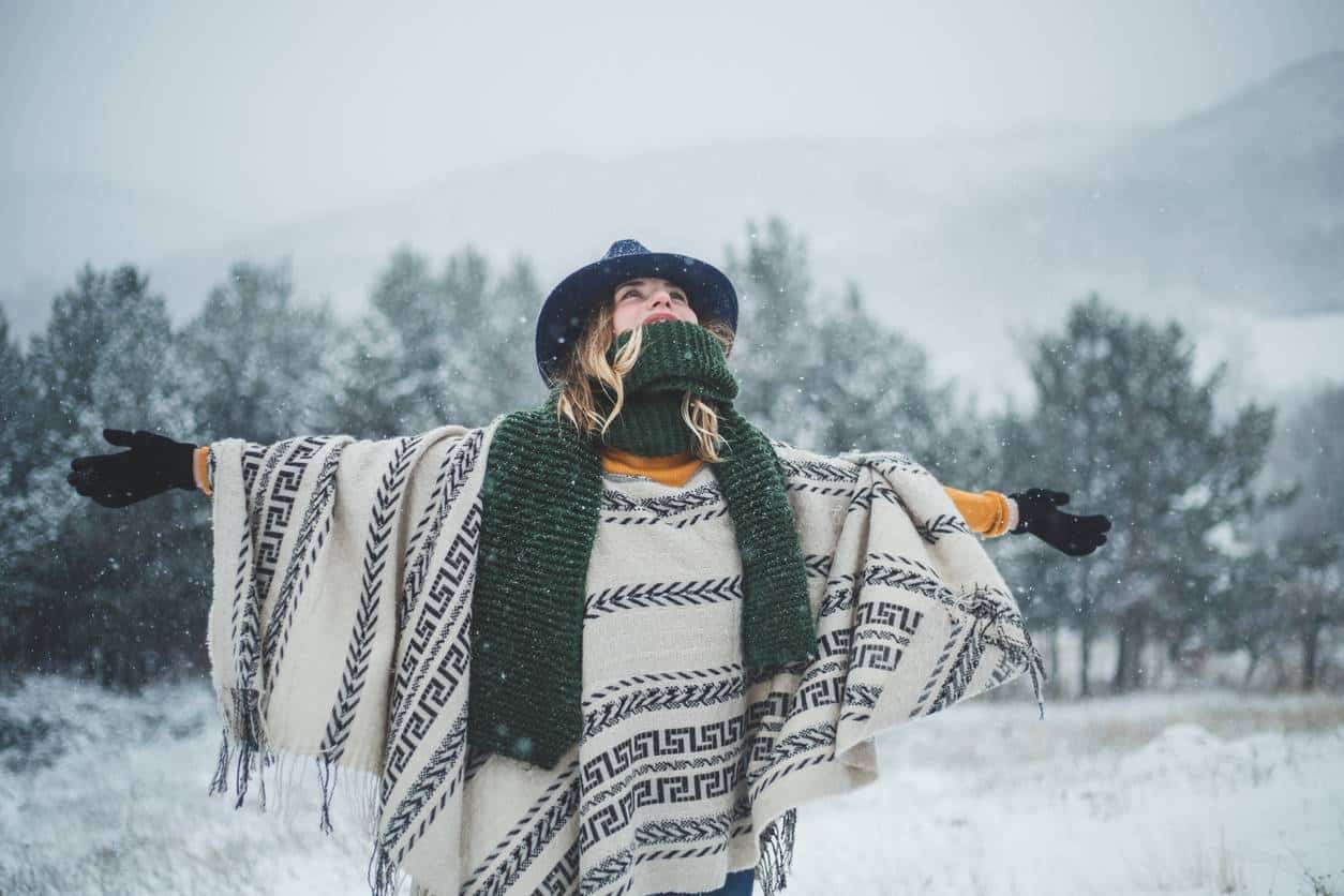 poncho femme vêtement hiver